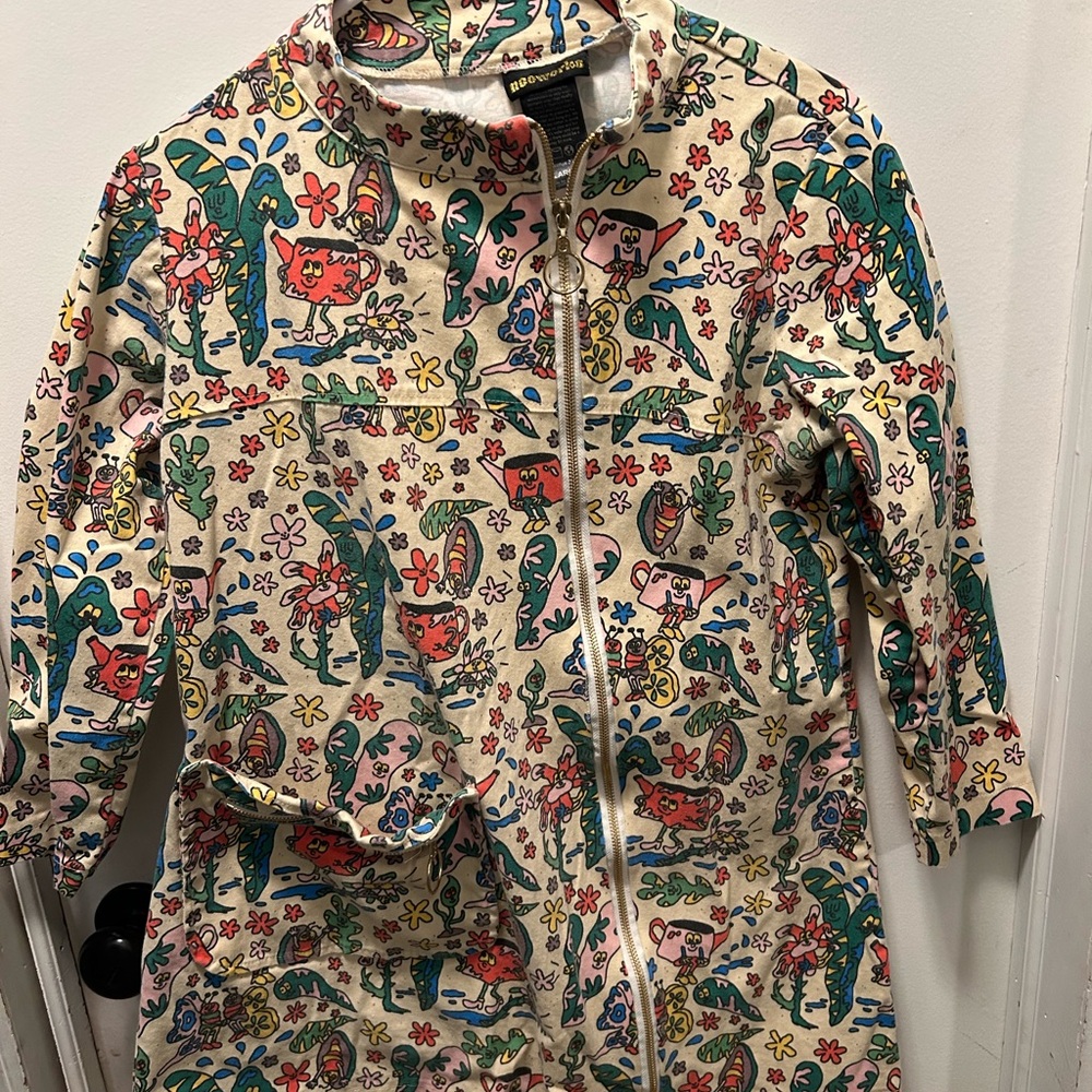 Bug print Nooworks Art Teacher dress. Size Large.